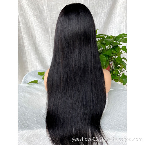 Vendor Stock 13X6 Hd Transparent Swiss Lace Wigs Human Hair Lace Front Glueless Brazilian 100% Virgin Natural Human Hair Wigs